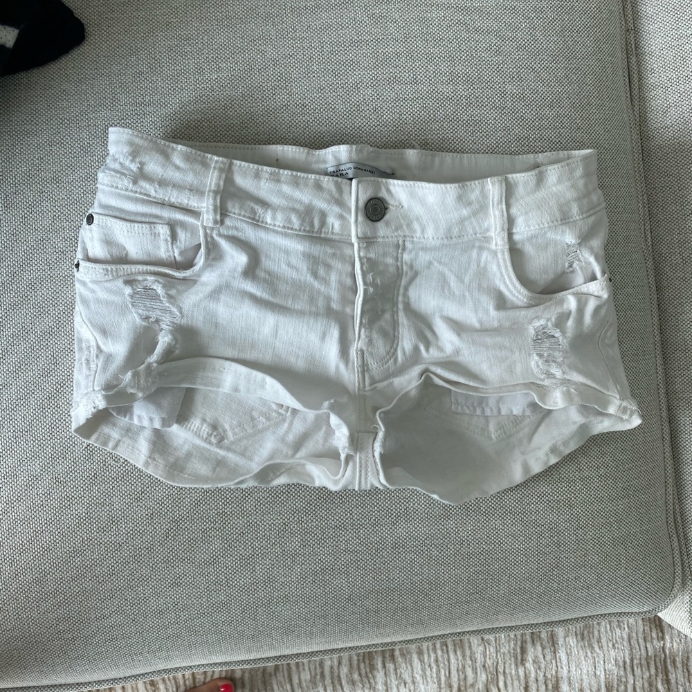 Zara white jeans shorts size 38